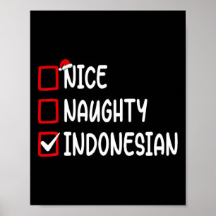 Poster Liste de vérification de Noël Nice Naughty Indones