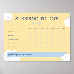 Poster Liste de vérification des enfants dormant à faire