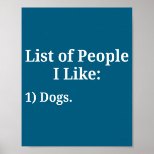Poster Liste des personnes que j'aime Chien Amateur d'ani