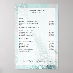 Poster Liste des prix du salon de la Parties scintillant