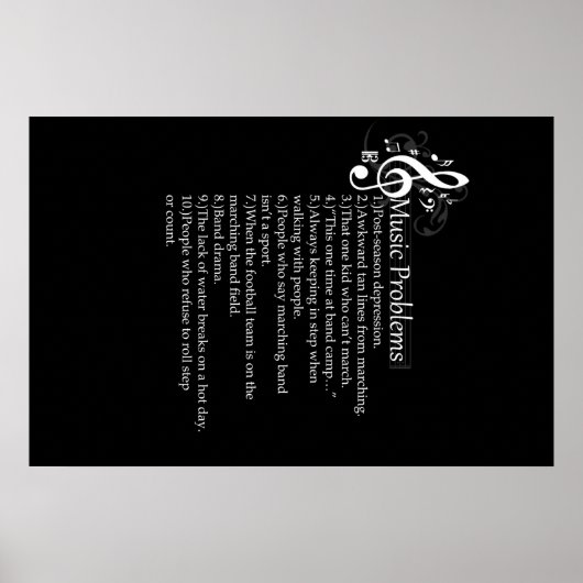 Poster Liste des problèmes de bande de marquage (Devant)