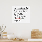 Poster Liste d'exercices Abs (Cuisine)
