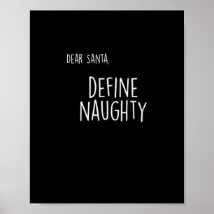 Poster Liste drôle de Santa pour Noël : méchant ou gentil