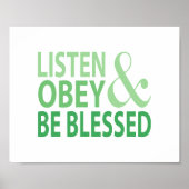 Poster Listen Obey and Be Blessed (Devant)