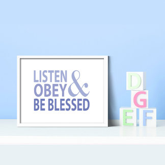 Poster Listen Obey and Be Blessed 