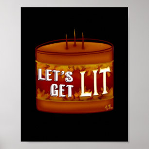Poster Lit Automne Chandelle Classique