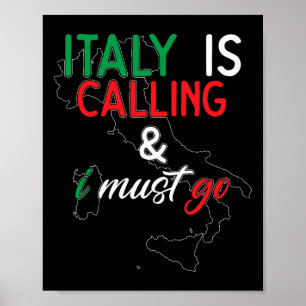 Poster L'Italie appelle et je dois y aller Je fête mon an