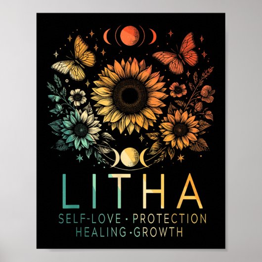 Poster Litha Summer Solstice Midsummer Roue De L'Année (Devant)