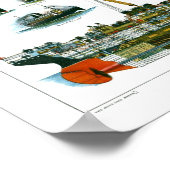 Poster Lithographe vintage British Ocean Liner RMS Caroni (Coin)