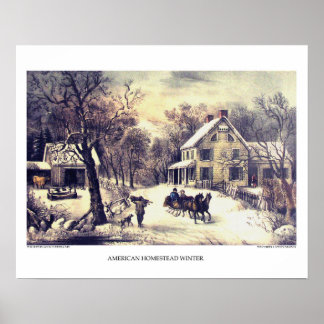 Poster Lithographie : American Homestead Wint