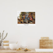 Poster Lithographie de Currier & Ives : Camping dans les  (Cuisine)