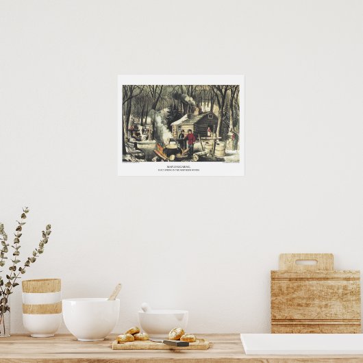 Poster Lithographie de Currier & Ives : Érable (Cuisine)