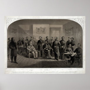 Poster Lithographie de la reddition du Général Lee