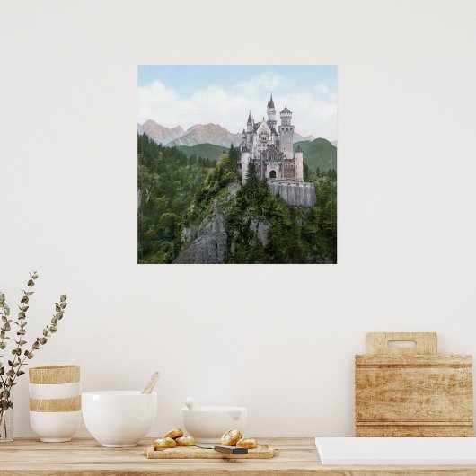 Poster Lithographie du château de Neuschwanstein (Cuisine)