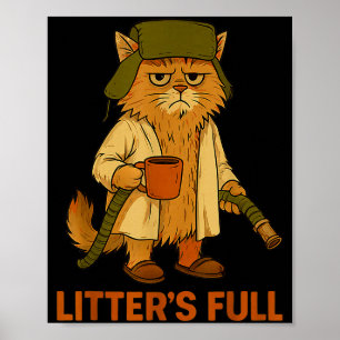 Poster Litière Pleine Drôle Amoureux de Chat Noël Xmas Py