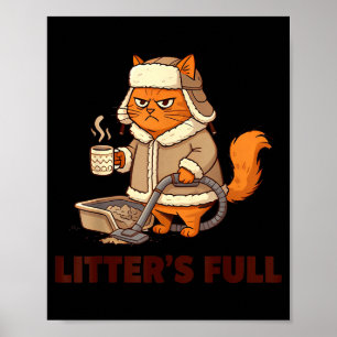 Poster Litière Pleine Drôles Amoureux de Chats Noël Xmas