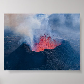 Poster Litli Hrutur volcano eruption in Iceland