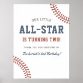 Poster Little All-Star Baseball Boys 2e fête d'anniversai (Devant)