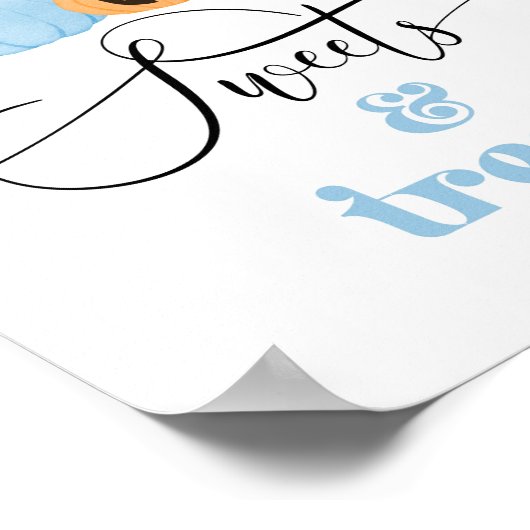 Poster Little Boo bleu fantôme Halloween Douceurs et fria (Coin)