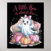 Poster Little Boo Is Almost Due Halloween Theme Girl Baby (Devant)