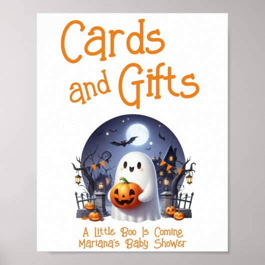Poster Little Boo Neutral Baby shower Cartes et Cadeaux (Devant)