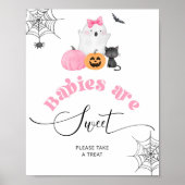 Poster Little Boo rose fantôme Halloween Les bébés sont d (Devant)