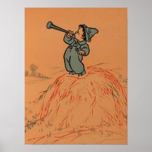 Poster Little Boy Blue comptine vintage de la nursery (Devant)