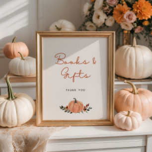 Poster Little Citrouille Fall Baby showers Livres Cadeaux