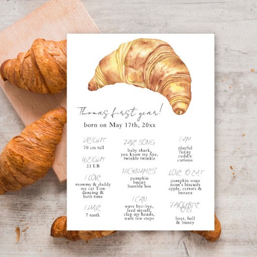 Poster Little Croissant Premier anniversaire Jalon Annive