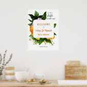 Poster Little Cutie Baby shower Floral et Fruit (Cuisine)