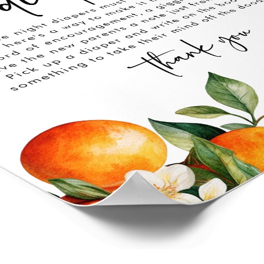 Poster Little Cutie Late Night Diapers Baby shower Jeu (Coin)