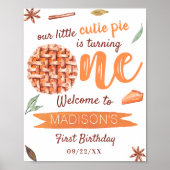Poster Little Cutie Pie Automne 1er anniversaire fête Bie (Devant)