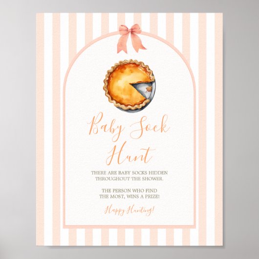 Poster Little Cutie Pie Orange En vichy Baby Sock Hunt (Devant)