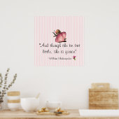 Poster Little et Fierce Shakespeare en rayure rose (Cuisine)