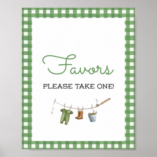 Poster Little Fisherman Baby Shower Favors (Devant)