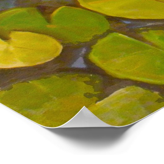 Poster Little Goldfish Koi in Pond with Lily Pads (Coin)