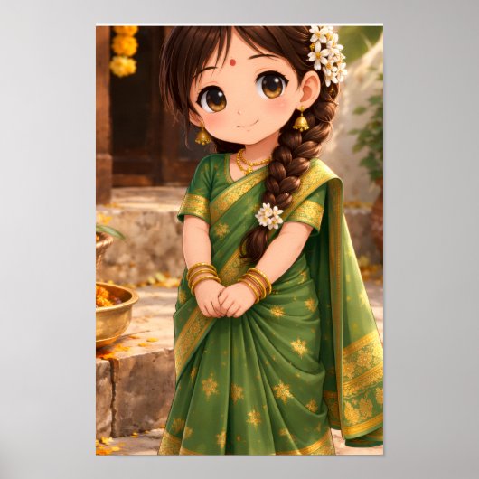 Poster Little Grace in Green (Devant)