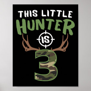 Poster Little Hunter Est 3 Anniversaires Garçons 3e Anniv