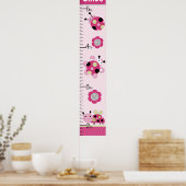 Poster Little Ladybugs Girl Growth Chart Gardez à 8x44! (Cuisine)