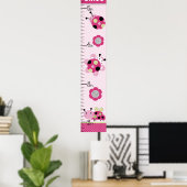 Poster Little Ladybugs Girl Growth Chart Gardez à 8x44! (Bureau à domicile)