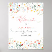 Poster Little Log Bug Cute Garden Baby shower Bienvenue (Devant)