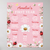 Poster Little Love Bug Ladybug Birthday Milestone Sign (Devant)