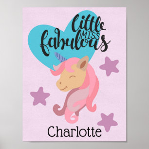 Poster Little Miss Fabulous Unicorn