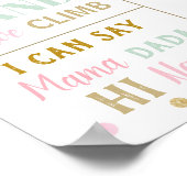 Poster Little Miss Onedering rose Milestone Statistiques (Coin)