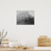 Poster Little Missouri Butte Beyod Champ et arbres (Cuisine)
