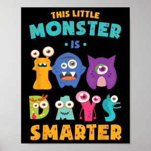 Poster Little Monster Est 100 Jours Smarter School Kids L