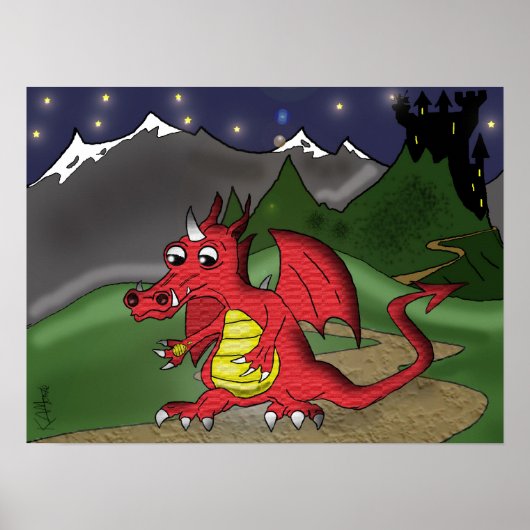 Poster "Little Red Dragon" - par Kev Moore (Devant)