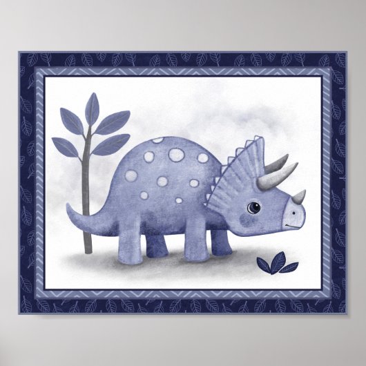 Poster Little Roar Dinosaur - Tricératops (Devant)