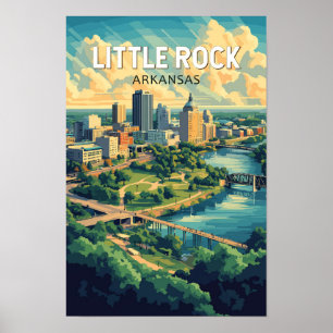 Poster Little Rock Arkansas Voyage Art Rétro