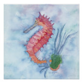 Poster Little Seahorse Watercolor (Devant)